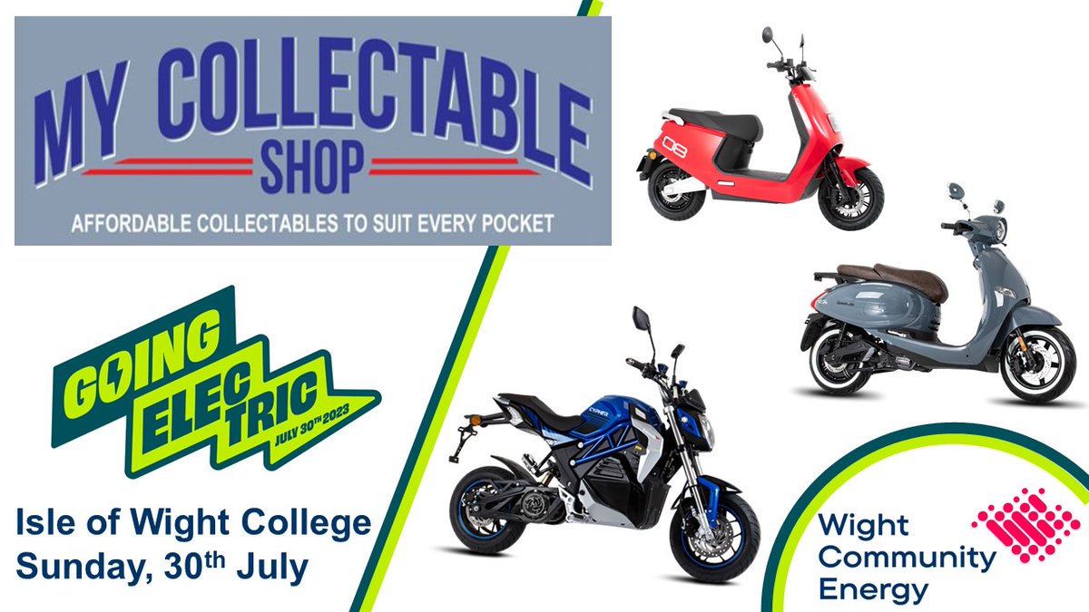 My Collectable Shop will be showcasing a range of Electric scooters from Lexmoto and Yadea at the Going Electric 2023 show.
These bikes reach 50 MPH with 70 miles of range and are extremely economical to run.
Check out what they have to offer here: mycollectableshop.com/product-catego…