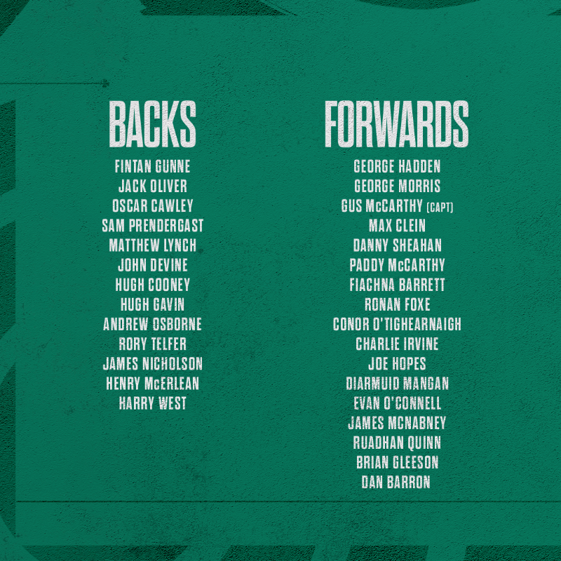 IrishRugby's tweet photo. The Ireland squad for the upcoming World Rugby U20 Championship in South Africa! 🟢

#FutureIsGreen | @PwCIreland