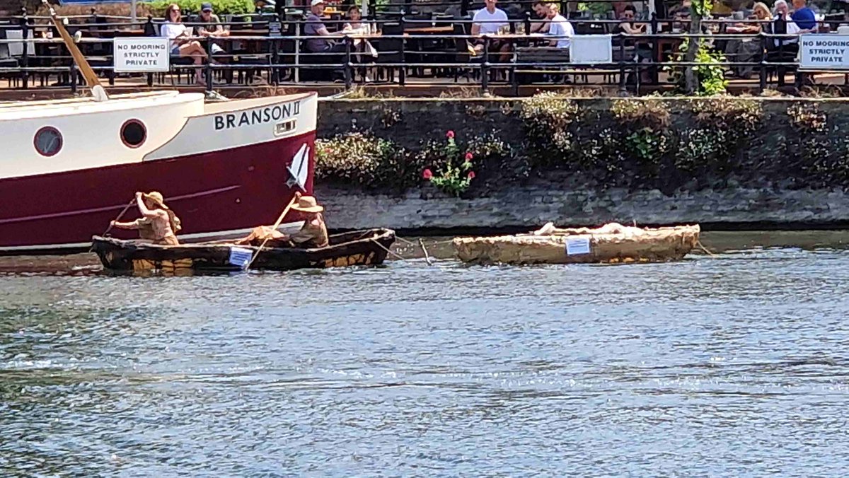 Some usual and some more unusual boats on the River Thames passing Windsor Castle  #Thames #boating #Windsor #WindsorCastle @FrenchBrosBoats #ancientboatsriverthames