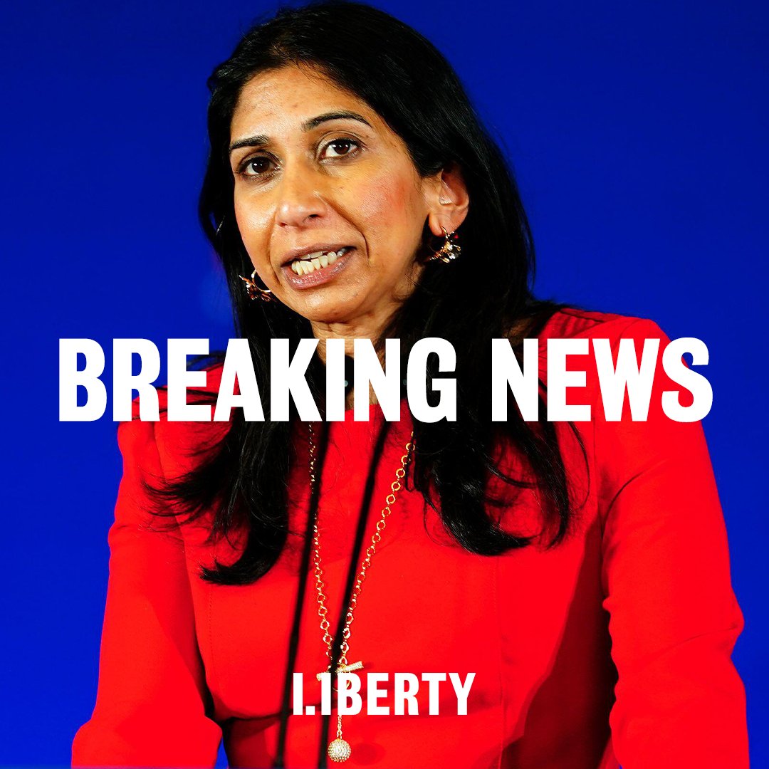 BREAKING Suella Braverman is set to sign off protest restrictions she has no power to create. Restrictions rejected by Parliament Undemocratic Unconstitutional Unacceptable LIBERTY'S LAWYERS HAVE STARTED LEGAL ACTION AGAINST THE HOME SECRETARY