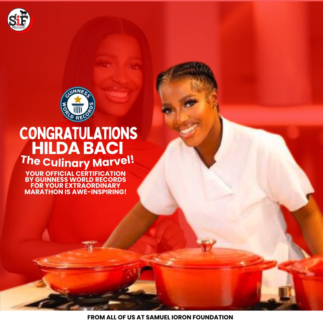 samuelioron_NGO's tweet photo. Congratulations Hilda the Record Breaker! We’re marvelled by your achievement and journey - a true inspiration.
#hilda #hildacookathon #hildabacirecordbreaker #hildabacicookathon #hildabaciguinessworldrecord #guinessworldrecord #guinessworldrecords #women #womenempowerment https://t.co/Z8bQd4dviD