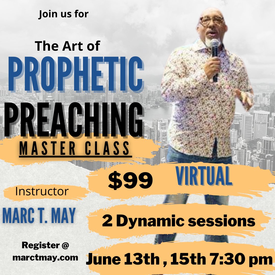 ApostleMarc's tweet photo. Join us tonight and Thursday for The Art of Prophetic Preaching Register @ https://t.co/GPgHjRIc7k https://t.co/nddXgAbwo7