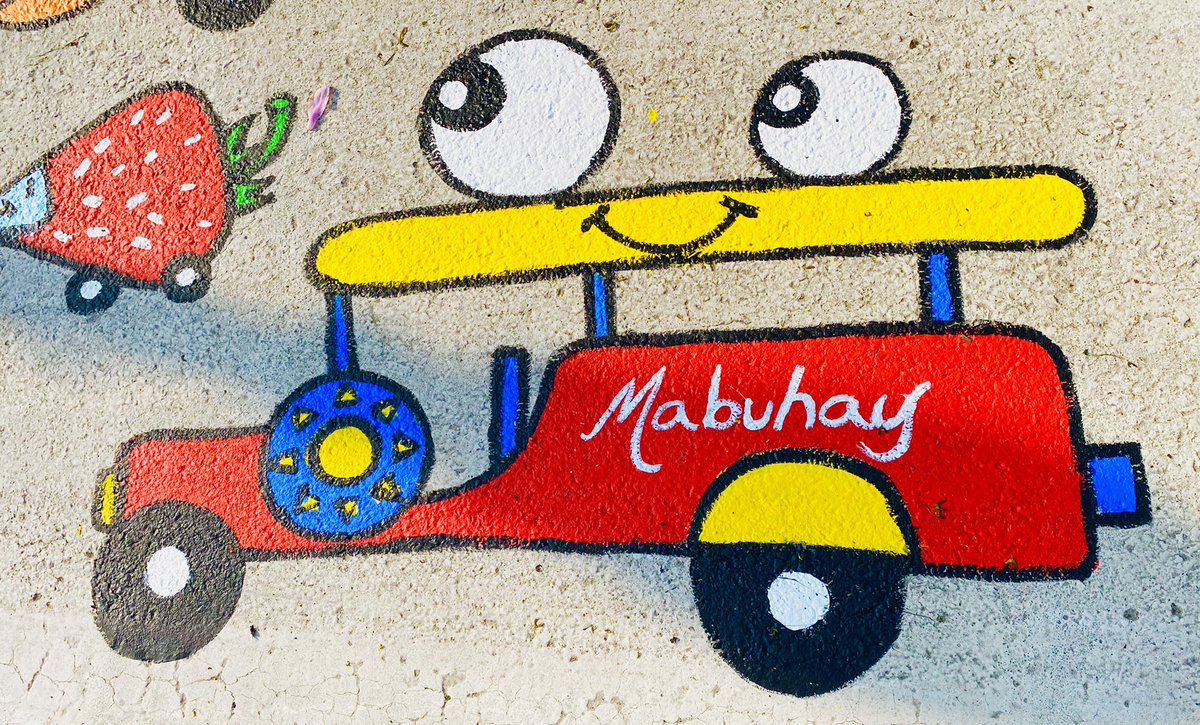 I also painted a Jeepney on the “Traffic Calming” road mural in Natick, MA last month. Represent! @natickcenter #jeepneys #jeepney #mabuhay