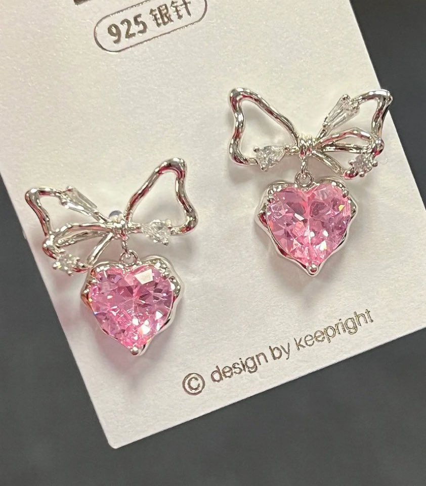 ribbon heart earrings