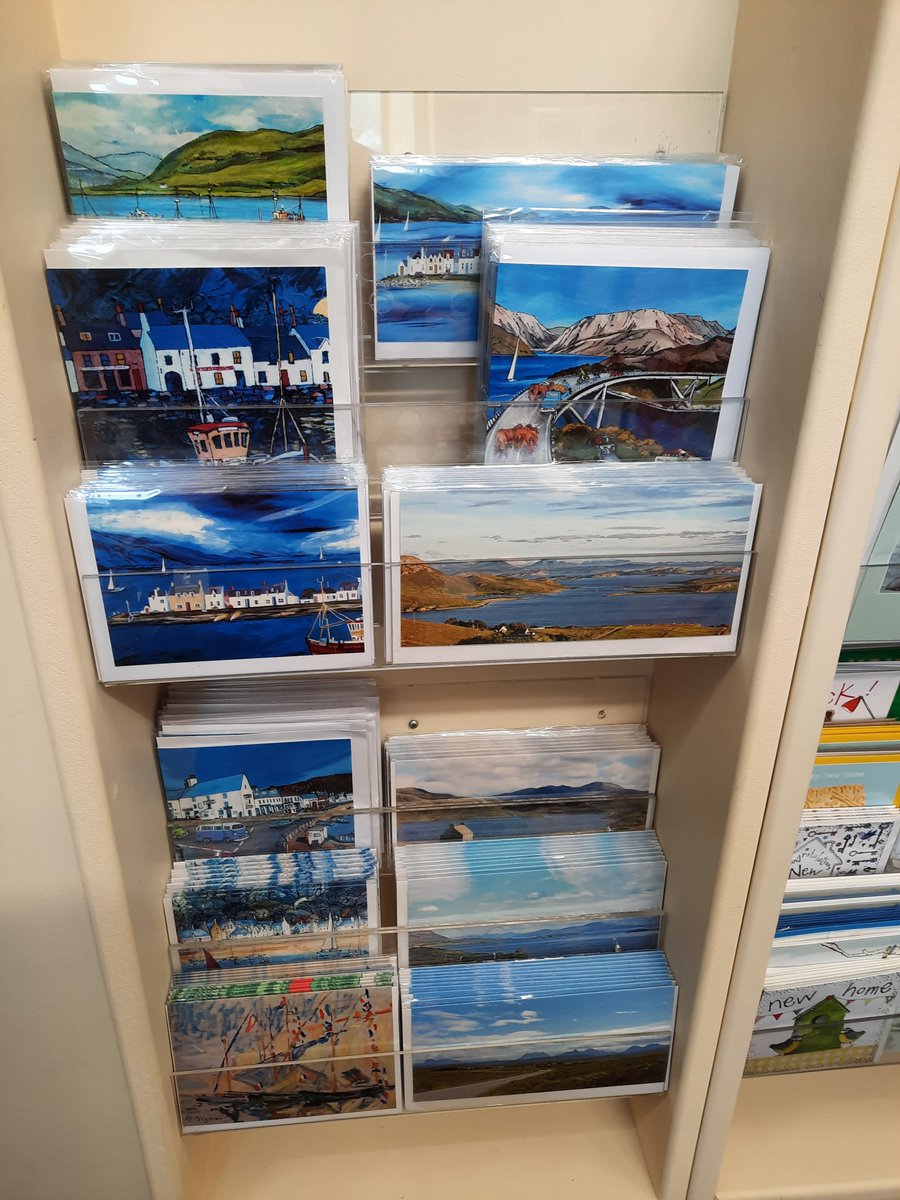 We also have refilled our very popular #fridgemagnets  and cards thanks to @lomondbooks #CathWaters #IslandBlue and also a new delivery of #greetingscards from #CathWaters #SheenaghHarrison and also #DeeviewDesigns all depicting #Ullapool #NC500 #Skye #Hebrides #Lewis