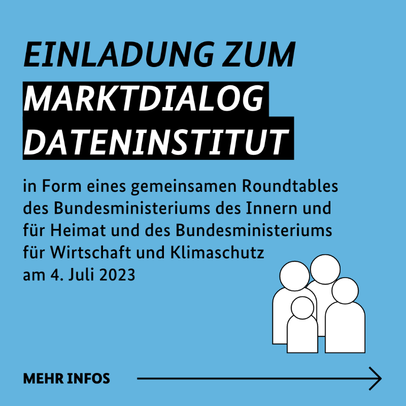 BMWE_'s tweet photo. Der Aufbau des #Dateninstituts geht weiter: @BMI_Bund und #BMWK laden zum Marktdialog am 4. Juli ein. 🗓️
Thema des Dialogs sind die vorbereitenden Arbeiten zur Gründung des Dateninstituts (Modul 3).