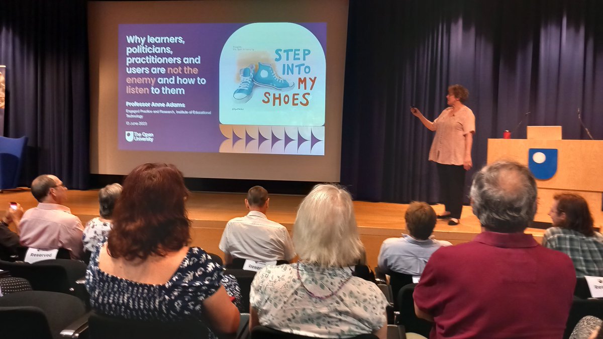 KathyMChandler's tweet image. Trying again to attach the picture of Professor Anne Adams starting her excellent inaugural lecture @OpenUniversity #OUTalks