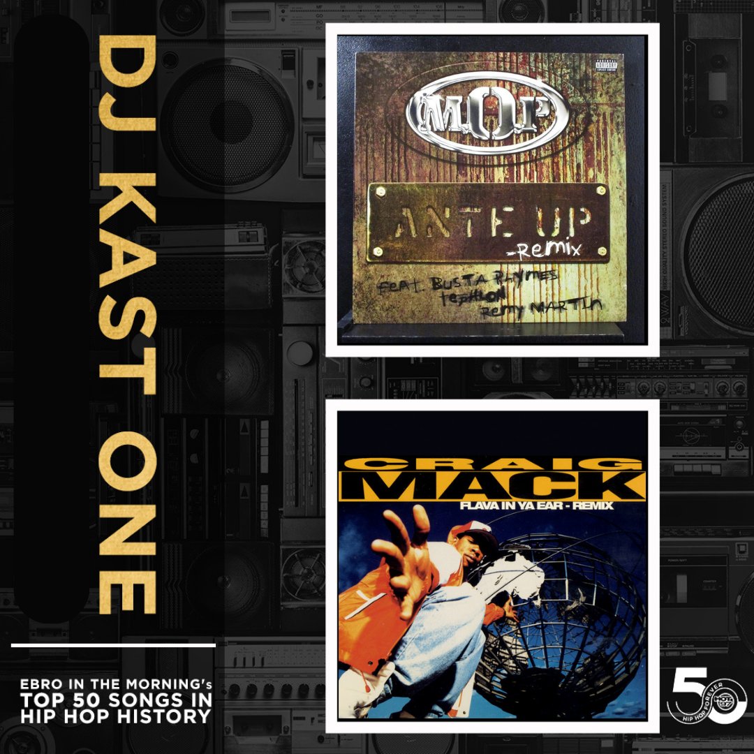 Today's Theme: Remixes

@DJKastOne top 2 picks:

@MOP_OFFICIAL - Ante Up (Remix) (ft. @BustaRhymes, Teflon & @RemyMa) 

Craig Mack - Flava In Ya Ear (Remix) (ft. Notorious B.I.G.,
@LLCoolJ, @BustaRhymes, & Rampage) 

Vote Now: hot97.com/top50

@EBROINTHEAM #EITMGreatest50