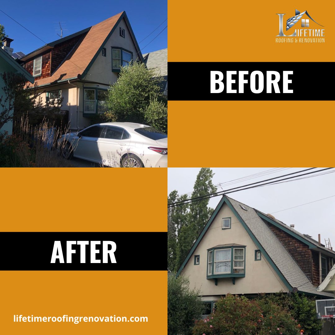Witness the impressive transformation of roofs through our exceptional services! Lifetime Roofing and Renovations is here to assist you in San Jose. Visit us at lifetimeroofingrenovation.com for more information and to see the remarkable before and after results. 

#RoofingServices
