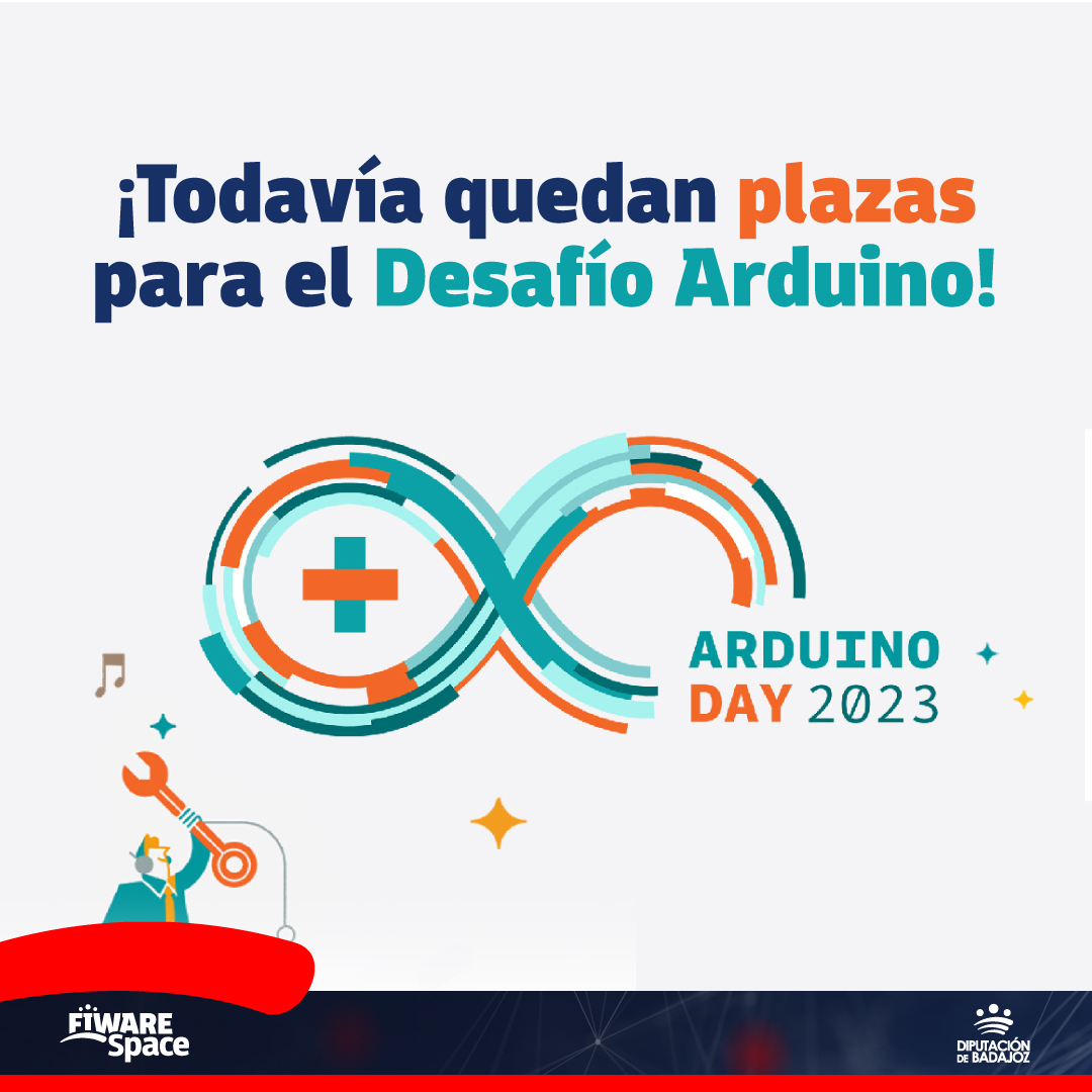 FIWARESpace's tweet image. 🚨 ¡Todavía quedan plazas para el Desafío Arduino, la actividad que organizamos para el Arduino Day Extremadura este sábado 17! 
#ArduinoDay2023 #ArduinoDayExtremadura #ProvinciaDigital #Badajoz #Extremadura #digitalizacion