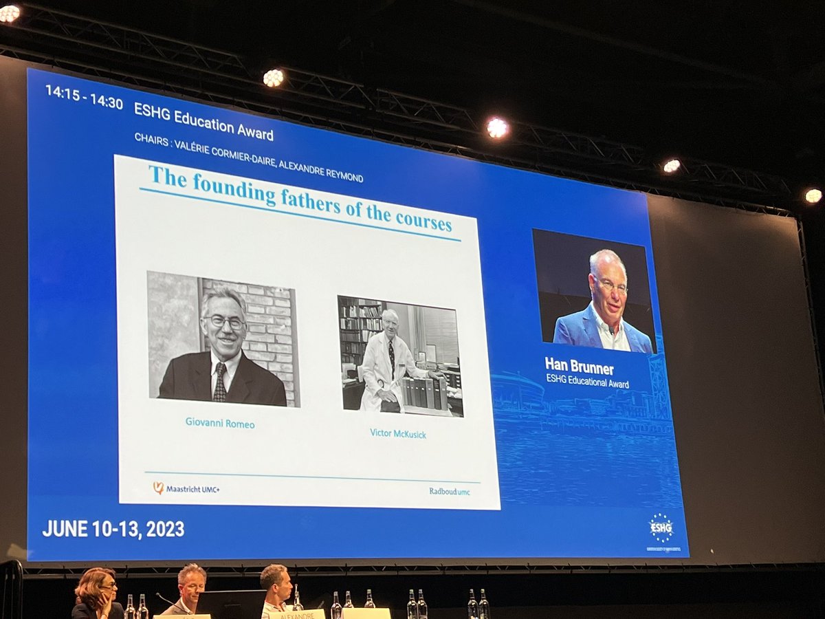 Congratulations to our very own Han Brunner @radboudumc @GeneticNijmegen @MaastrichtUMC #ESHG2023