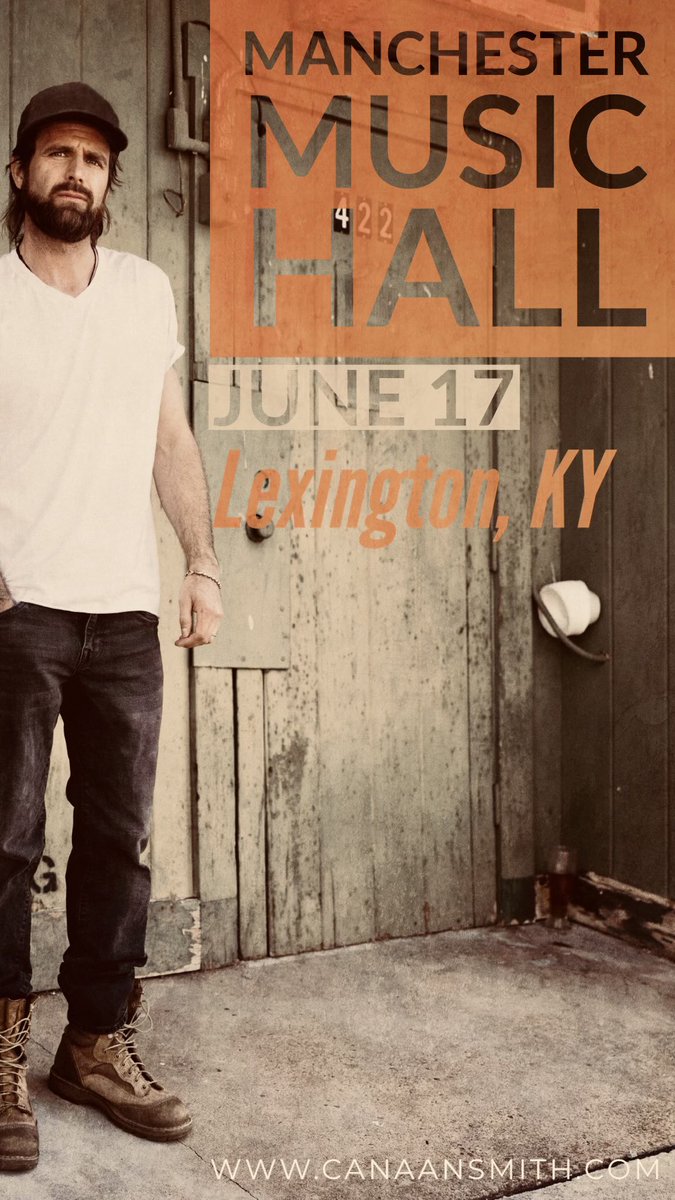 Only a few more days to go until we play @MMHLex. Get your tickets at canaansmith.com and let me know you’re comin’ by replying to this tweet! #Kentucky