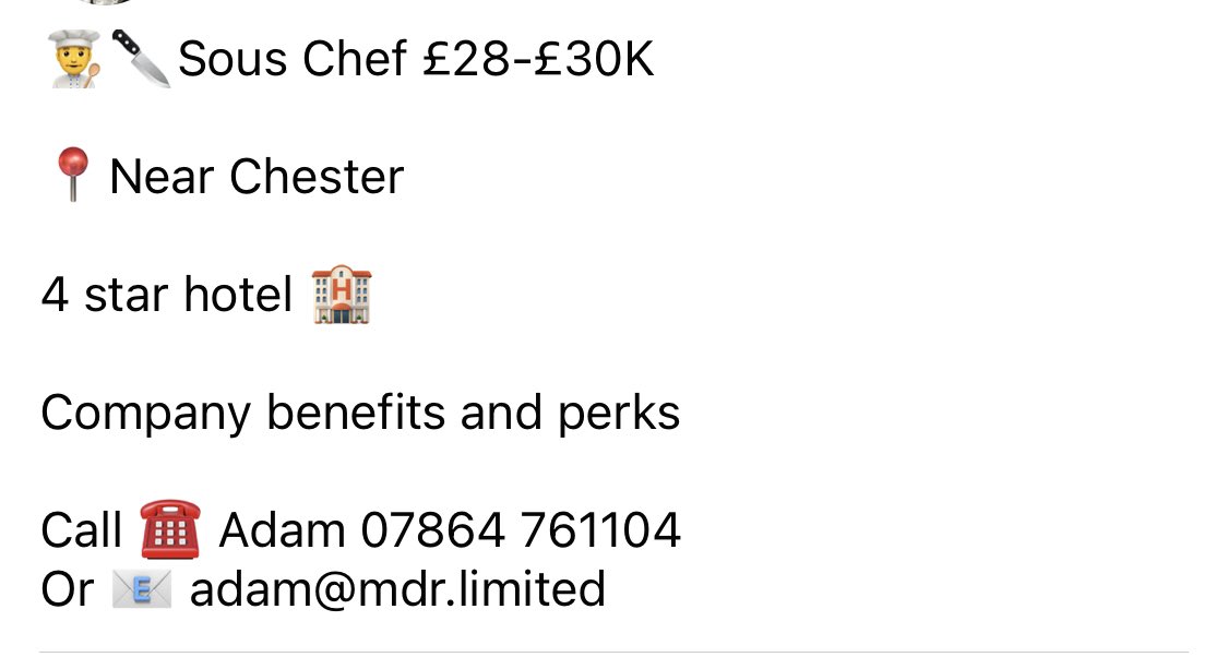 ChefsAround's tweet image. Sous Chef near Chester £28-£30k

Branded hotel 

Call today 

#hotnewjob #hospitalitycareers #chesterjobs