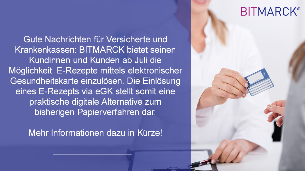 Gute Nachrichten für #Versicherte und #Krankenkassen: #BITMARCK bietet seinen Kunden ab Juli die Möglichkeit, #eRezepte mittels elektronischer #Gesundheitskarte (#eGK) einzulösen.