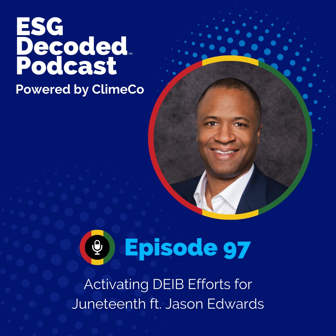 The new episode of the #ESGDecoded #Podcast, hosted by Yvonne Harris, features Jason Edwards, President & CEO of #JuneteenthUSA.

Watch it here: youtu.be/vxNiXU62jw4

#Juneteenth #DEIB #Diversity #Inclusion #Equity #Belonging #RacialEquity