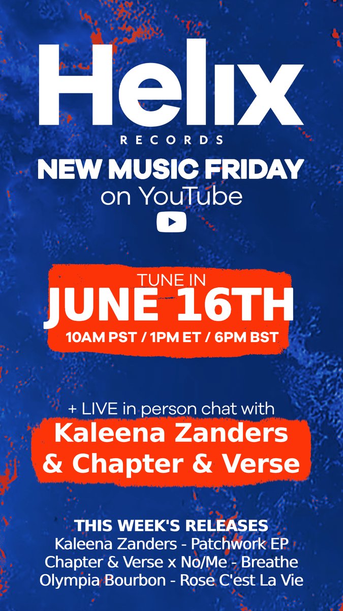Helix Records NFT (@helixrecsnft) on Twitter photo 🪩 <a href="/helixrecs/">Helix Records</a> New Music Friday w/ Special Guests <a href="/KaleenaZanders/">Kaleena Zanders</a> & <a href="/chapterversedj/">Chapter & Verse</a> 🪩
Live on Youtube
Come hang out with some incredible musicians and hear our latest releases and the crazy stories that lead to their creations 🧪
Post any questions below or join for live Q&A 🪩 <a href="/helixrecs/">Helix Records</a> New Music Friday w/ Special Guests <a href="/KaleenaZanders/">Kaleena Zanders</a> & <a href="/chapterversedj/">Chapter & Verse</a> 🪩
Live on Youtube
Come hang out with some incredible musicians and hear our latest releases and the crazy stories that lead to their creations 🧪
Post any questions below or join for live Q&A