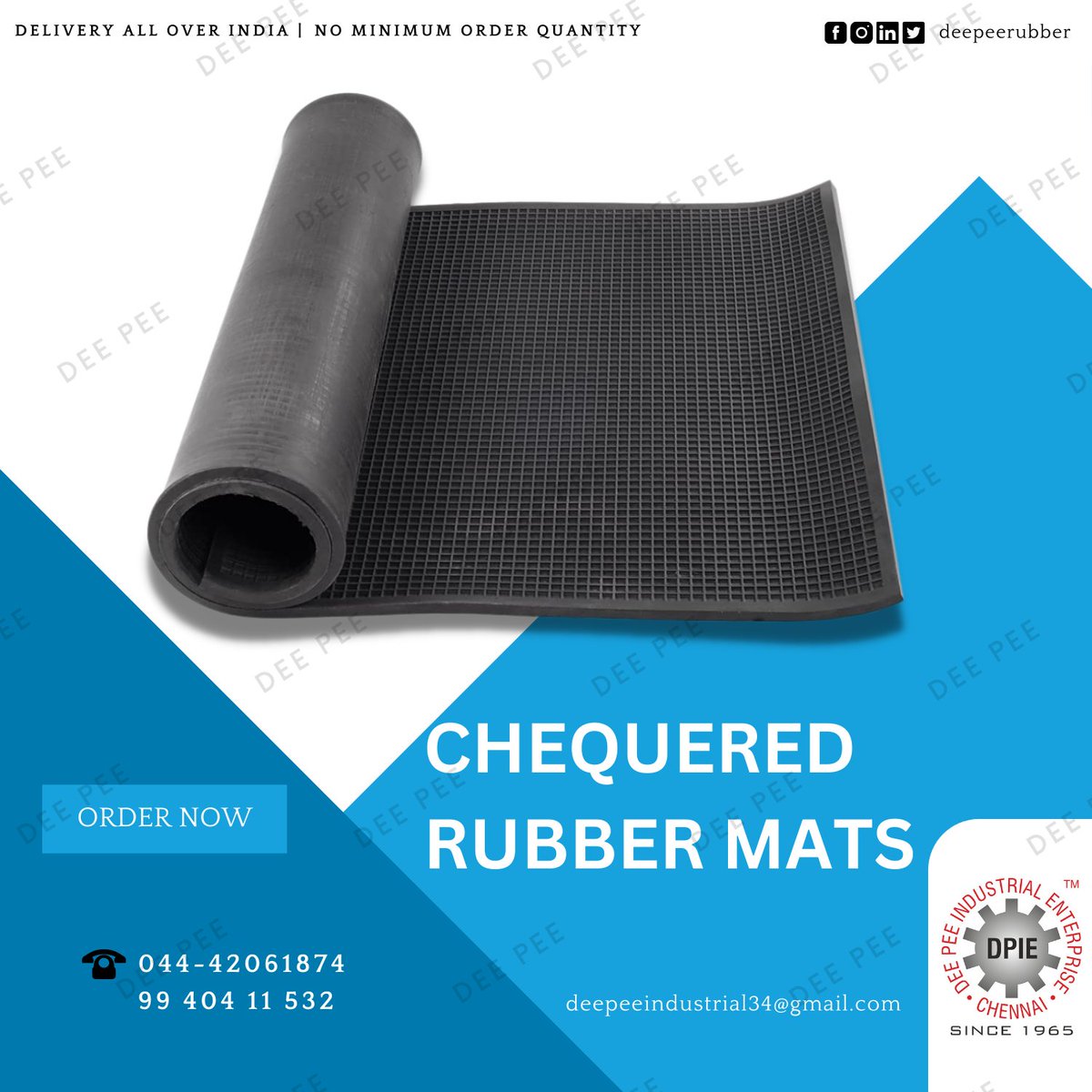 Call now for your orders.!
044 42061874 / 25222387 / 25212267 / +91 9940411532
deepeeindustrial@yahoo.com

#deepeeindustrial #deepee #deepeeenterprise #rubberproducts #rubberindustry #rubber #manufacturing