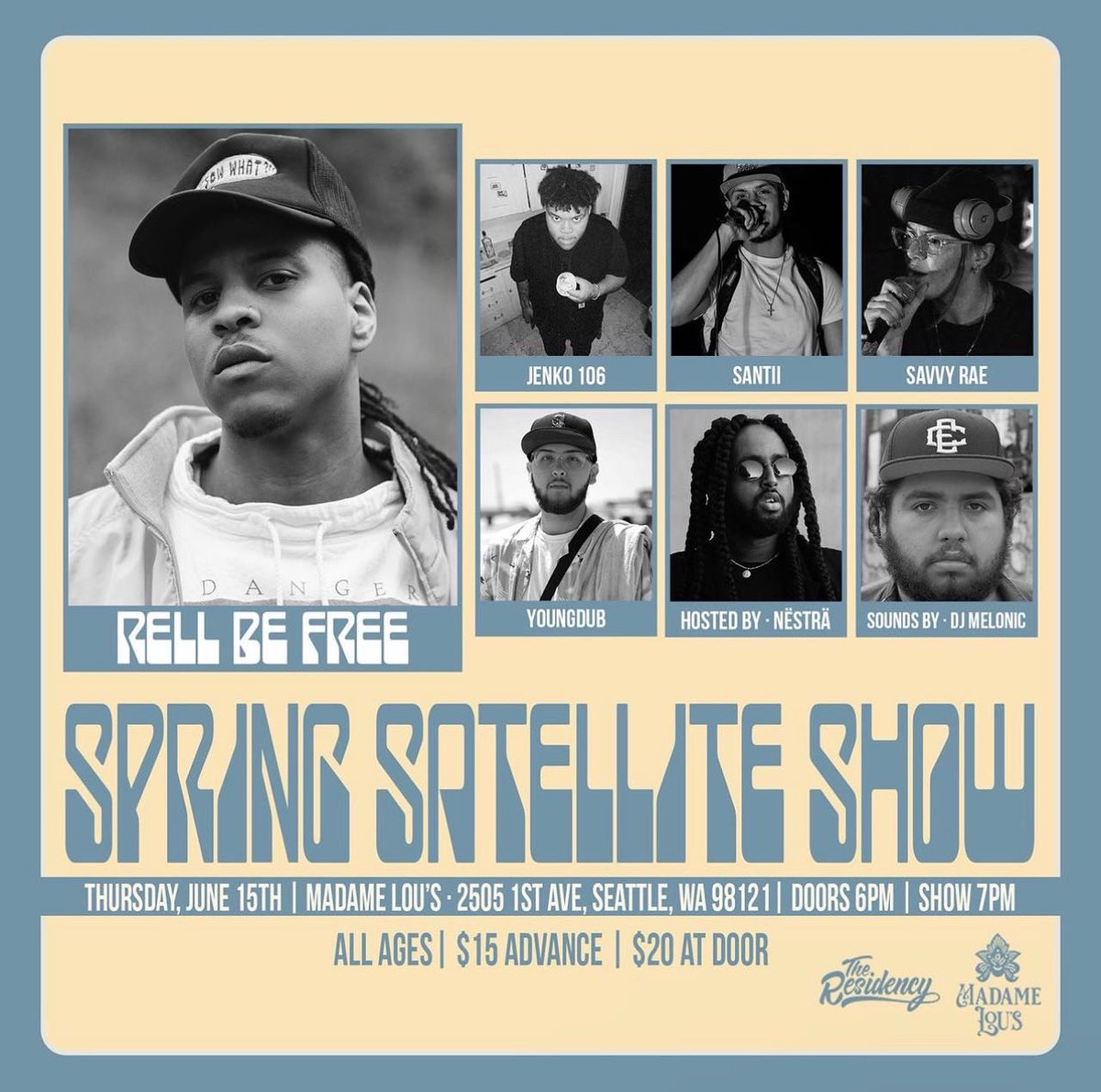 We have a show coming up this Thursday, June 15th! Grab your tickets now at: ticketweb.com/event/spring-s…

#weoutside #seattleconcert #hiphop #seattlemusic