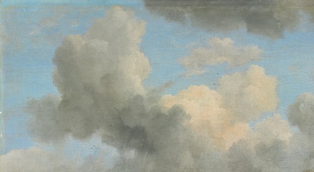 painting details of clouds by Jacob van Ruisdael
