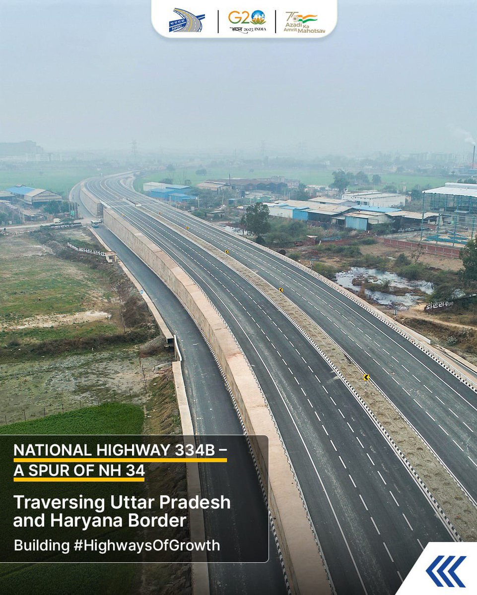 nitin_gadkari's tweet image. In a major initiative, we have developed a 40.2 km stretch on NH-334B, commencing from Baghpat near the UP-Haryana border and concluding at Rohna, Haryana.

During its construction, we prioritized the utilization of sustainable materials such as plastic waste and fly ash,…