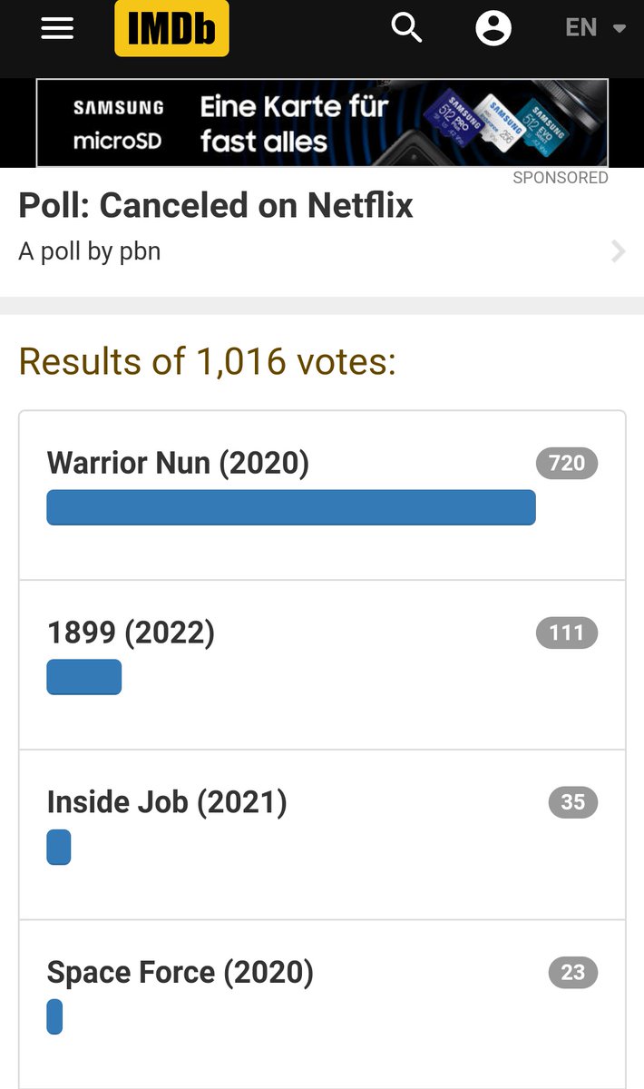 Let's Do This HaloBearers
YOU CAN'T SILENCE US
#WarriorNun #SaveWarriorNun
PLEASE LOGIN & THE VOTE WON'T COUNT!
m.imdb.com/poll/SUdnOOKYG…