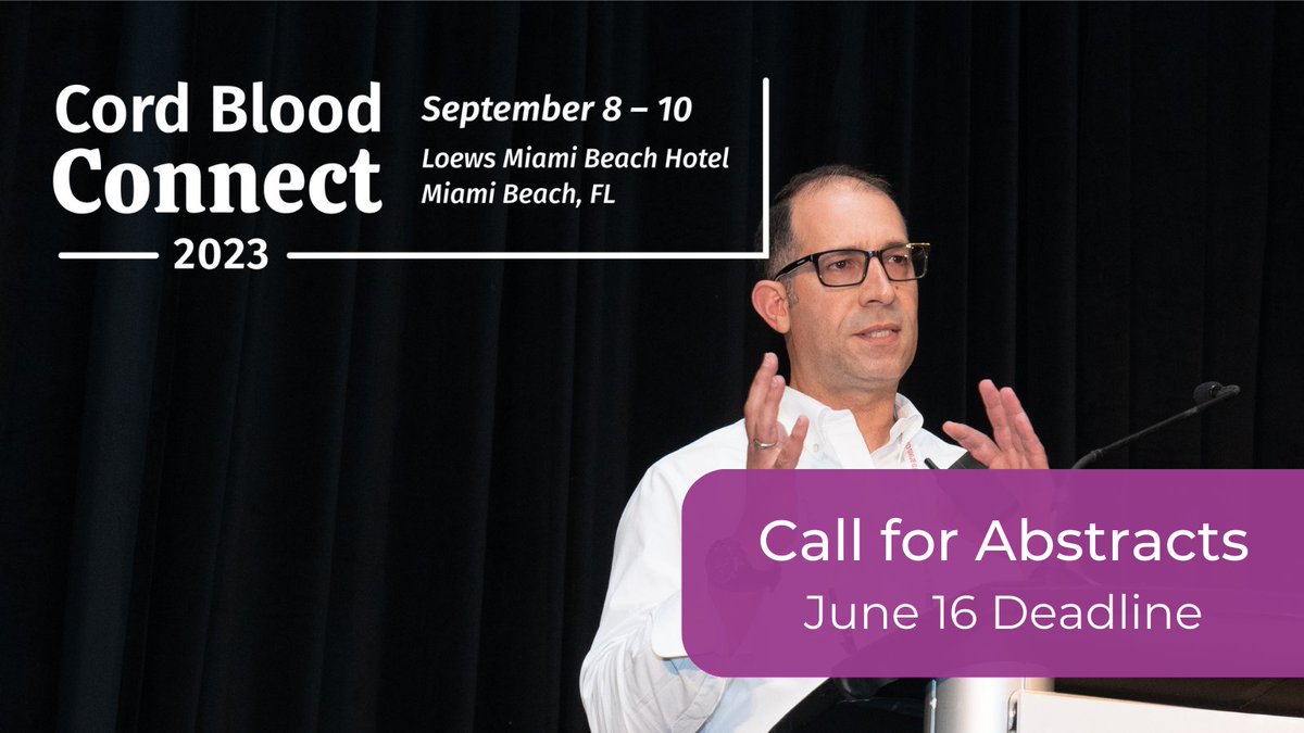 Don't miss out on the opportunity to showcase your groundbreaking research at Cord Blood Connect 2023!

Be part of an esteemed community of researchers and experts when you submit your abstract by 6/16. cb-association.org/abstracts

#cordblood #perinatal #conference #cordbloodconnect