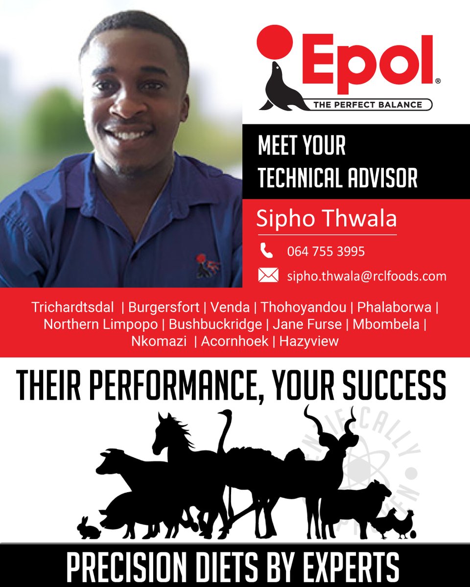 Introducing Sipho Thwala, one of our #Epol technical advisors! Do you live in one of these areas? Contact Sipho to learn more about our products! #ThatEpolLife