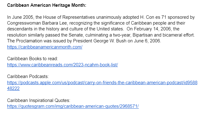ARMANewEngland's tweet photo. June is Caribbean American Heritage Month. See links below to explore more! #ArmaNE #CaribbeanAmericanHeritageMonth
https://t.co/PA68oDAQJi
https://t.co/DpAzvAFyK6
https://t.co/g3v8yiUK2X
https://t.co/UpCG8tNVGC https://t.co/qmfFUWULoX