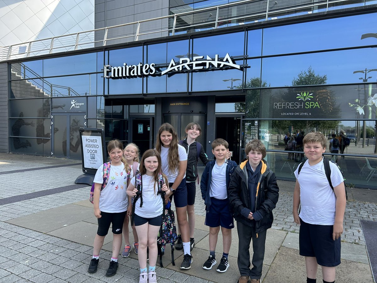 AuchterhousePS's tweet photo. Primary 5 &amp; 6 had a fantastic visit to the Sir Chris Hoy Velodrome. After presenting their Power of the Bike challenges to Scottish Government representatives and the Scottish National Team, we got a tour and some cycling challenges. 
#restplayculturearts
 #aimsofeducation https://t.co/H954Q9S5yU