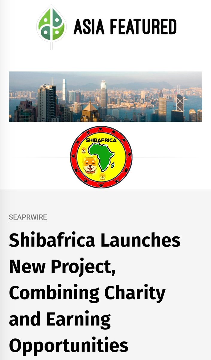 Shibafricach's tweet photo. 🐶🐶🐶🐶🐶🐶🐶🐶🐶🐶🐶🐶
✅️Fourth article on shibafrica. 
Still in ASIA. 🌏
🐶🐶🐶🐶🐶🐶🐶🐶🐶🐶🐶🐶

https://t.co/V5vR6qktbG

@elonmusk @100xAltcoinGems @1goonrich @MarioBullish @fflglobal @coingecko @CoinMarketCap @CoinDesk @CryptoThro https://t.co/QLj37vtjkN
