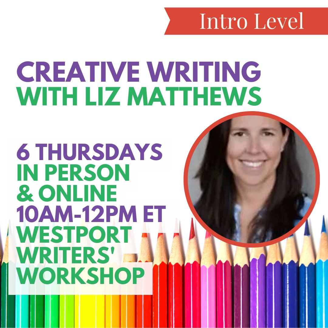 Join <a href="/lizleematthews/">Liz Matthews</a> for an introductory-level workshop, intended for new students who want to write stories, essays, and poems in an encouraging and inclusive atmosphere. Register now, class begins next week!

westportwriters.org/product-page/c…