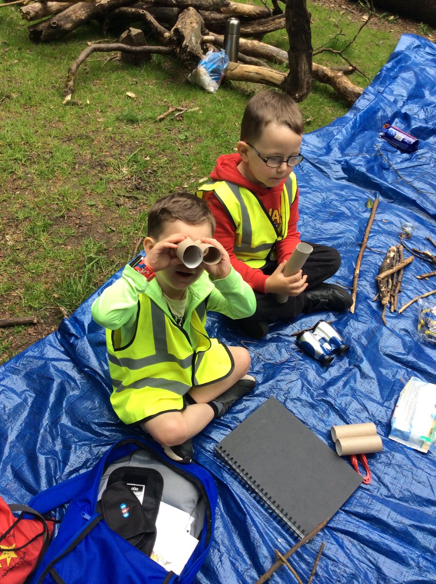 DeansNursery's tweet photo. Another Deans Nursery Adventure to the Forest. We made our own Binoculars and a Stickman. We went exploring and investigating. https://t.co/9MAHkJKPk6