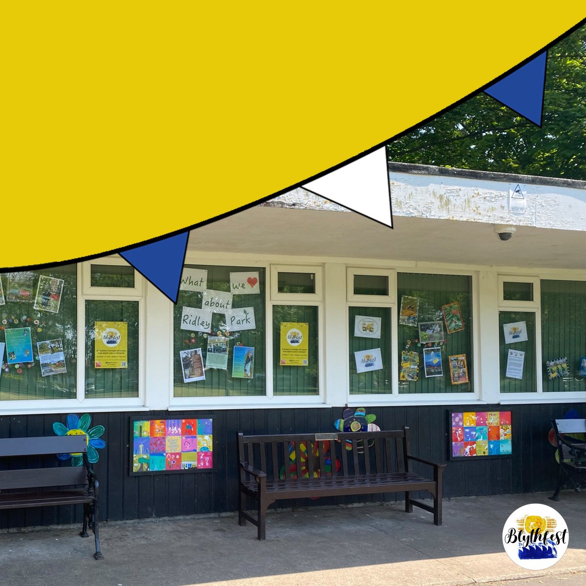 blythfest's tweet photo. Saturday 17 June - Sunday 2nd July: WHAT I LOVE ABOUT RIDLEY PARK

The Friends of Ridley Park pavilion windows will be full of poems, stories, drawings &amp; photos.

Info: https://t.co/kvnltw3GBU

#Blythfest @RidleyOf https://t.co/AJOvmtvOLk