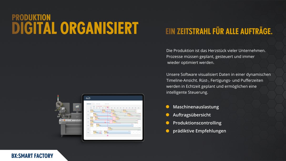 Unsere Softwarelösungen verändern die gesamte Produktion. 📱 Mit dem digitalen Arbeitsplan bieten wir ein 360-Grad-Tool für Unternehmen und steigern die Produktivität, verkürzen Rüstzeiten und erhöhen die Laufzeit von Maschinen. 📈

smartfactory.batix.de