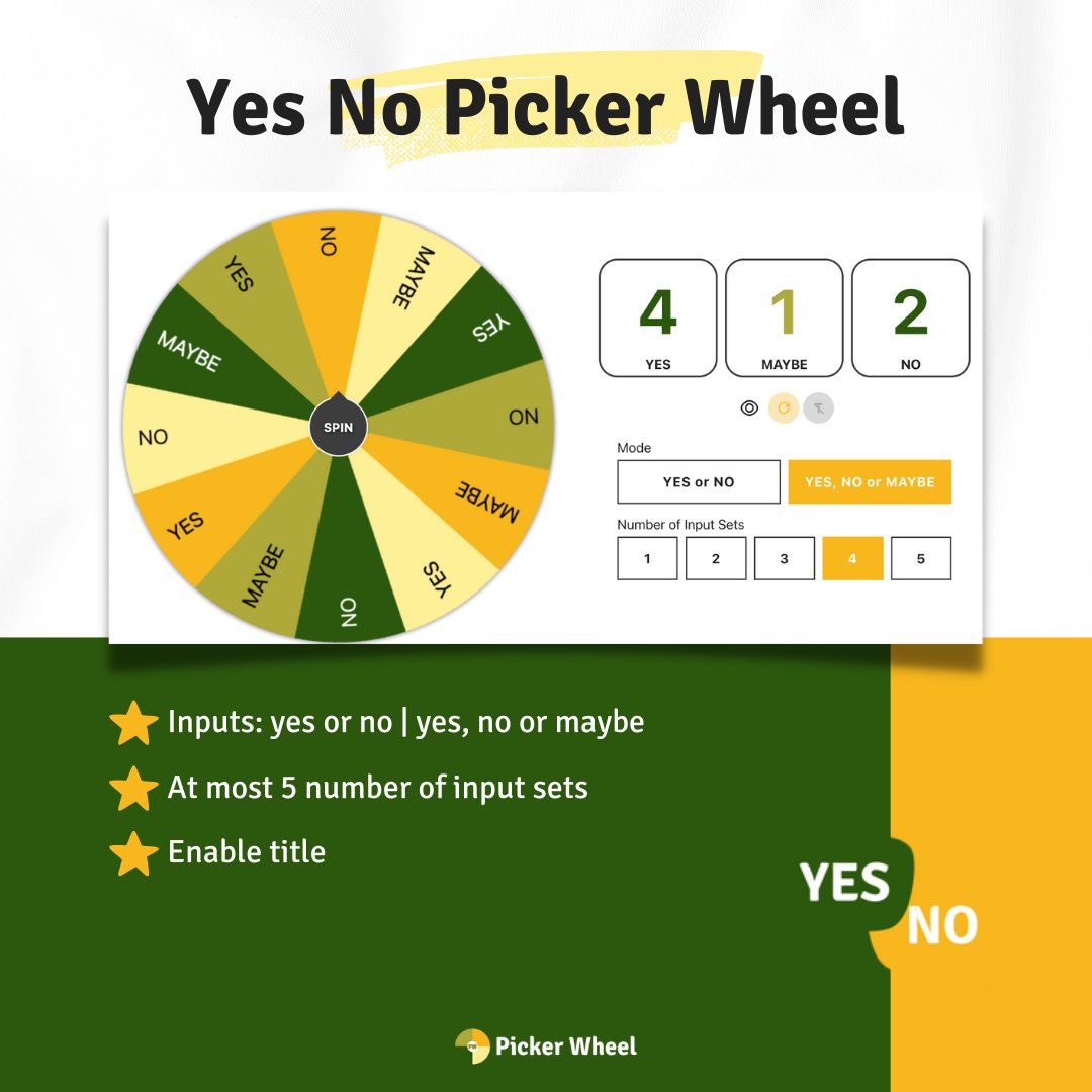 Yes, No, Maybe  Spin the Wheel - Random Picker