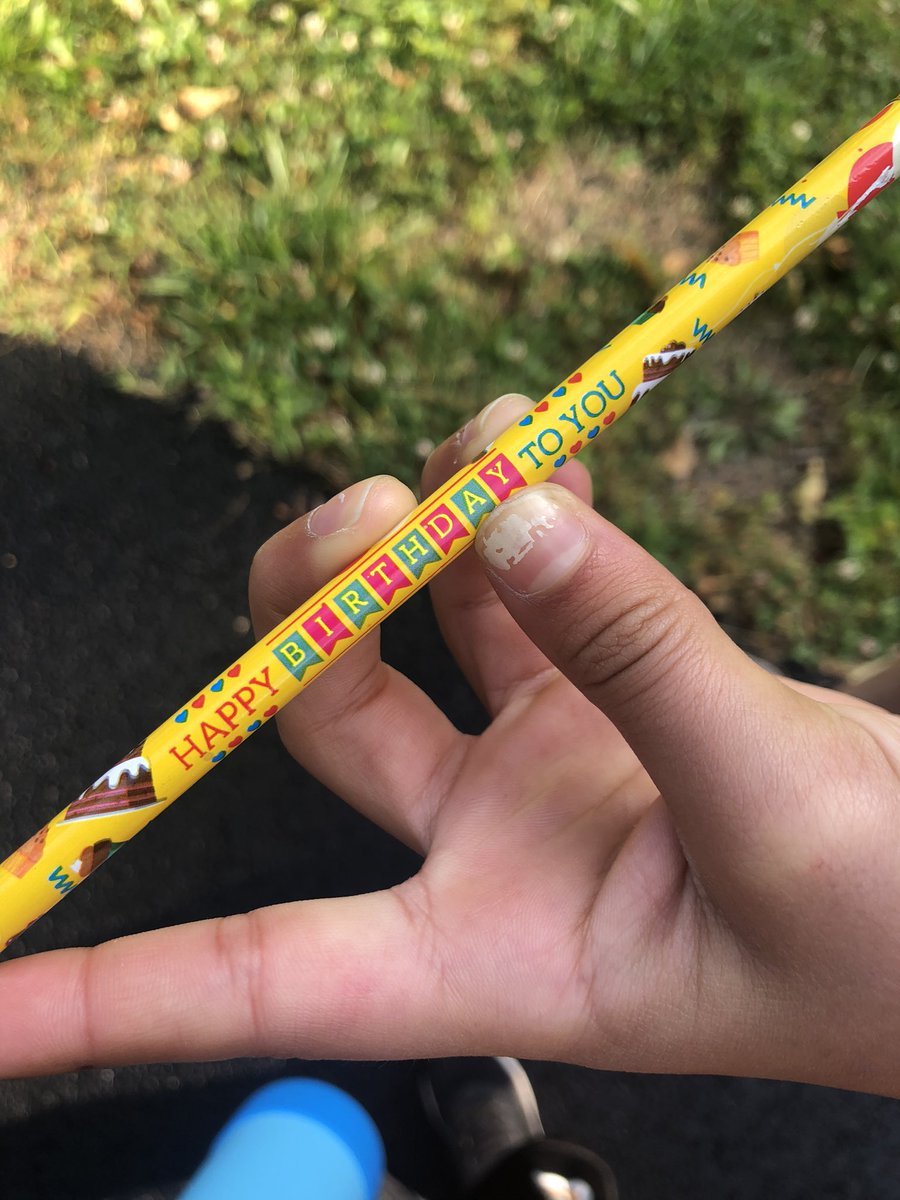 #TheLittleOne proudly displays her #Principal <a href="/esriley1/">Erica Riley</a> ‘s pencil this morning on her way to #MsWendy ‘s #SchoolBus as I wonder how fast the ten years went by 😂 <a href="/StenwoodES/">StenwoodES</a> <a href="/StenwoodElemPTA/">Stenwood Elem PTA</a>