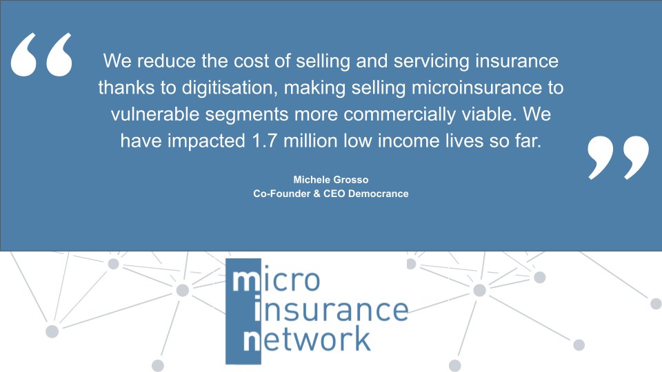 Speaking at the #2023JMM @Democrance showcases how technology can help make microinsurance a viable segment for insurers, with an example on micro-health for Kenya’s informal sector
microinsurancenetwork.org/events/jmm-2023
#SustainableGrowth #PeopleProtectionGap #InclusiveInsurance #Insurtech