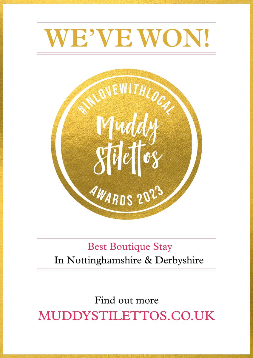 Thank you to everyone who voted!  #oakhillcromford #bestboutiquehotel #bestboutiquestay #muddystilettos #muddyawards2023 #inlovewithlocal #tuesdayvibe #visitderbyshire #staywithus #countryhousehotel #peakdistrict #derbyshiredales #winners #derbyshirehotel