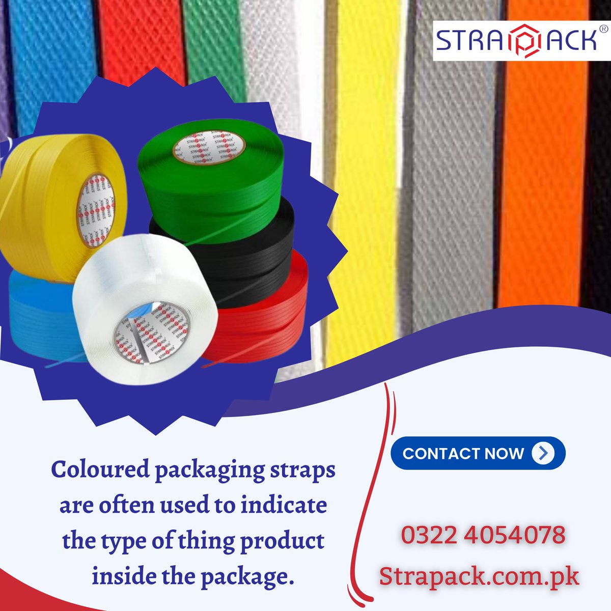 Strapack_pk's tweet photo. Use Strapack's Coloured Packaging Straps to Simply Express Your Brands.
.
Contact Us : 0322 4054078
.
Website: https://t.co/vvb6goFKyY
.
#packagingmaterials #colouredstraps #packagingstraps https://t.co/RyPMv4WC6V