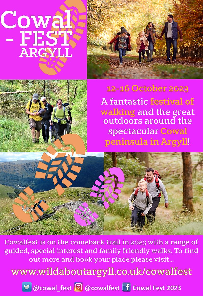 On Saturday 14th October...explore the fascinating history of #Innellan, walk to Glenan Wood and discover what #Glendaruel has to offer    
Book your places now by visiting wildaboutargyll.co.uk/cowalfest#walk… #hiking #rambling #Dunoon #Argyll