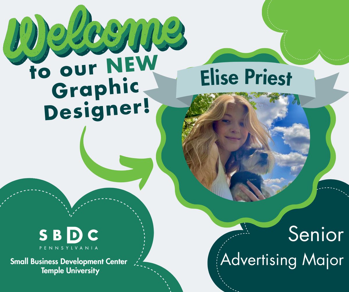Meet Elise, our new Graphic Designer! She's a Senior Advertising major at @TUKleincollege who is excited to put her passion for design into practice while helping small businesses thrive! If you see a design you like, chances are Elise created it! Let her know by giving it a ❤️