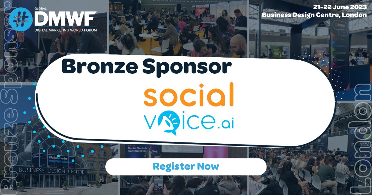 #DMWF (@digimarketingwf) on Twitter photo #DMWF welcomes <a href="/SocialvoiceAI/">socialvoice.ai</a> as a Bronze Sponsor! Forget metadata, they provide a game-changing analysis solution, solving problems more effectively than ever. Meet the team at the Business Design Centre on 21-22 June, purchase your ticket here lnkd.in/emssExxv. #DMWF welcomes <a href="/SocialvoiceAI/">socialvoice.ai</a> as a Bronze Sponsor! Forget metadata, they provide a game-changing analysis solution, solving problems more effectively than ever. Meet the team at the Business Design Centre on 21-22 June, purchase your ticket here lnkd.in/emssExxv.