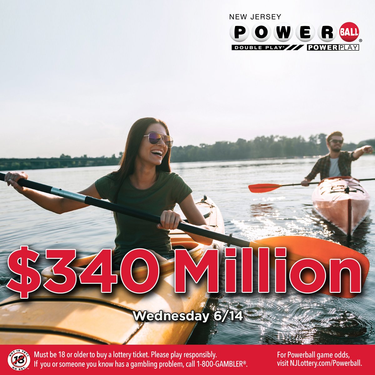 Canoe believe Wednesday’s Powerball jackpot is up to $340,000,000?! Seas the moment and get your ticket today!  🚣