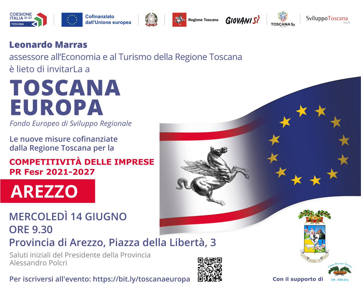 APPUNTAMENTI SUL TERRITORIO: TOSCANA EUROPA IL 14 GIUGNO AD AREZZO

upitoscana.it/appuntamenti-s…