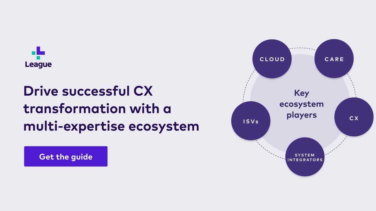 Round out your team’s skill set with an ecosystem of partners that have built and retained talent to turn your CX vision into reality, all while reducing risk and your time-to-market. Learn more in our C-suite guide to leading CX transformation. ➡️ bit.ly/3N7MsAb