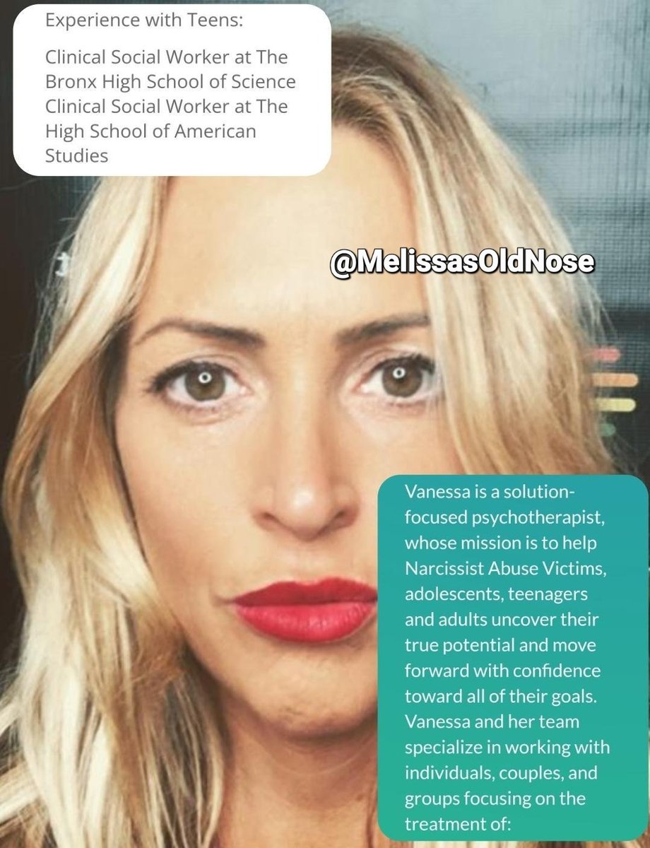 Melissa's Old Nose on Twitter "The Narcissist Expert/Therapist is