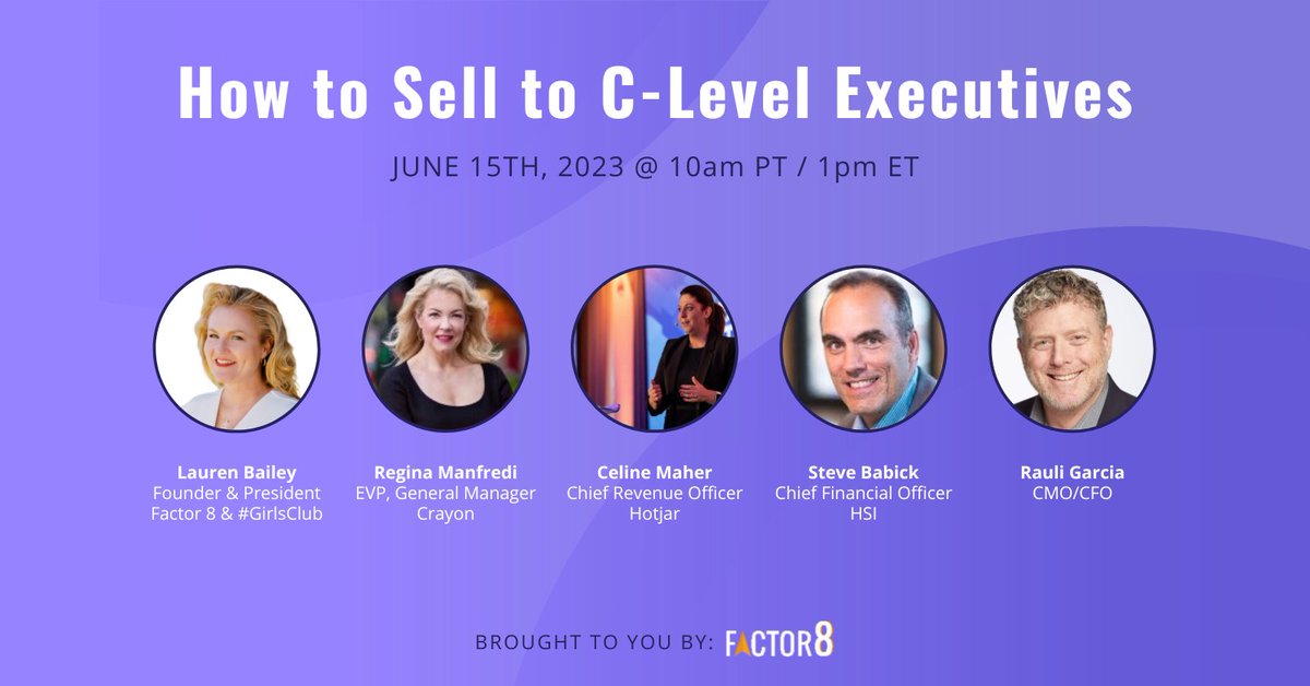 JOIN US TOMORROW for another free session!

 How To Sell To C-Level Executives on June 15th. 

Register Here: hubs.li/Q01T5lvm0

#salesleadership #leadership #management #sales #clevel #sellers #b2bsales #sales #salestraining #virtualsales