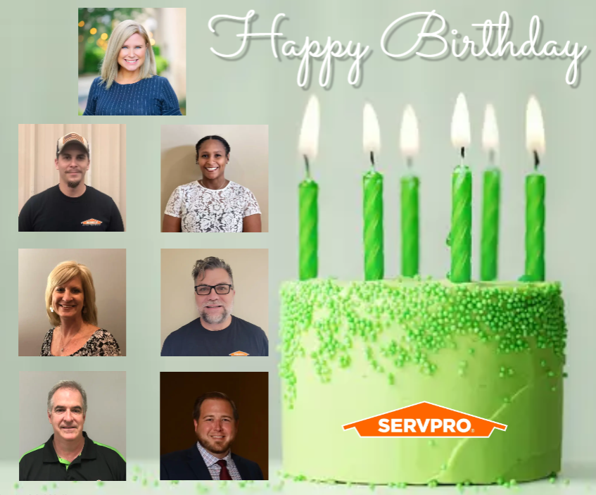 To our SERVPRO JUNE GEMS: Happy Birthday! We wish you a year filled with  joy and success. May your day be as awesome as you are!!🥳🎉🧡💚