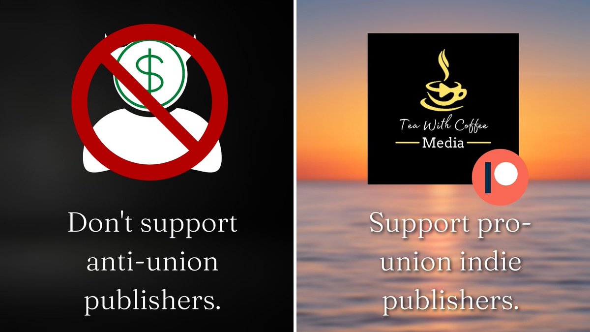 Tea with Coffee Media always is, always has been, and always will be, pro-union!

If you want to support indie-publishers and authors and get great rewards like free merch and free ebooks, check out our Patreon!

#patreon #prounion #indiepublisher #merch

twitter.com/thedemibrat/st…