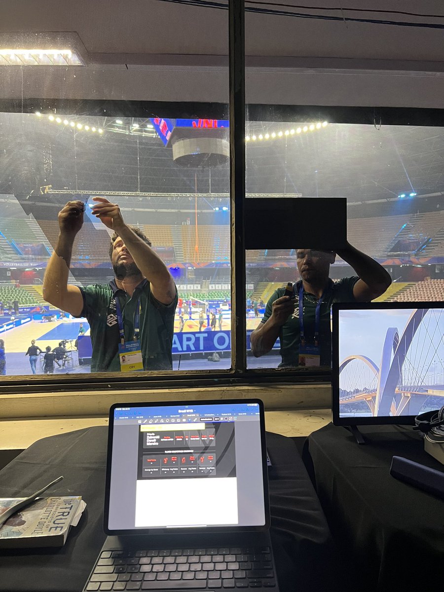 Setting up the booth to call week ✌️ of women’s #vnl from #Brazil 📺 🎤 Don’t miss the action! Use code ANNE20 to get 20% off at @volleyballworld  #volleyball #VNL2023 #vnlwomen
